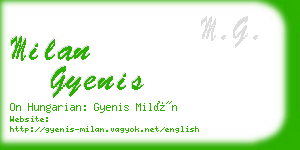 milan gyenis business card